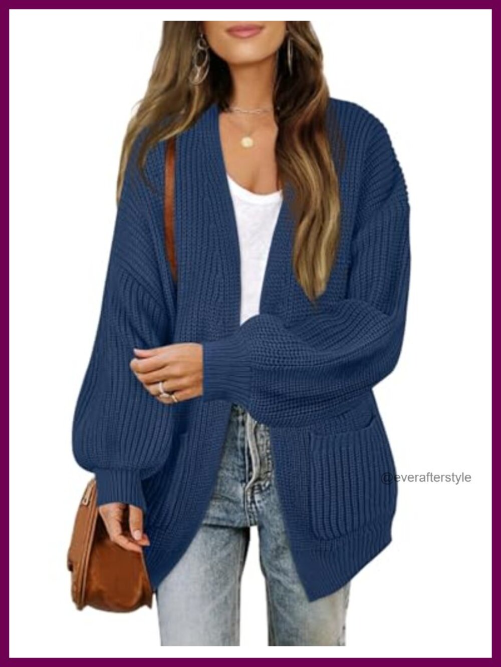 Oversized Chunky Knit Cardigan for Women Long Sleeve